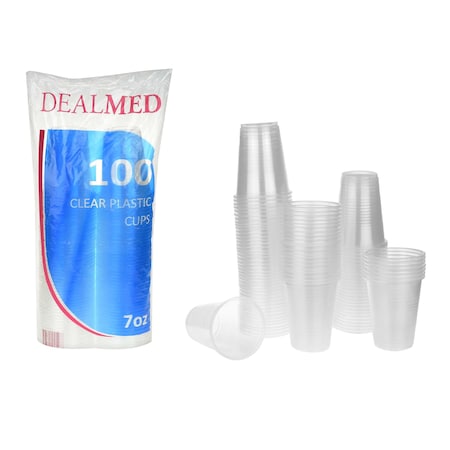 Dealmed Disposable Clear Plastic Cups, 7 Oz, 100 Ct, 25/Cs, 2500PK 781037